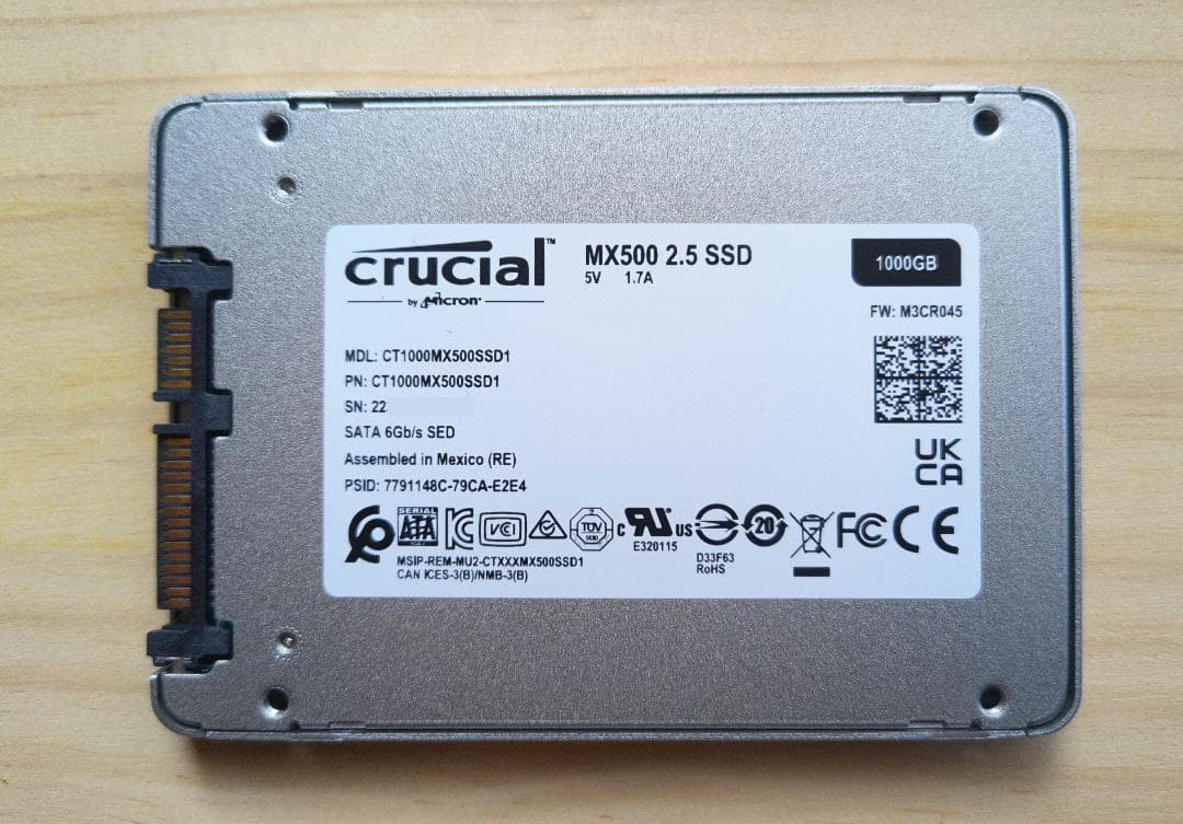 【正常100%】Crucial SSD 1TB MX500