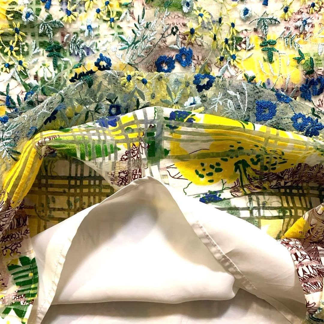 ルルウィルビー　ロングスカート　レース　花柄　日本製　S