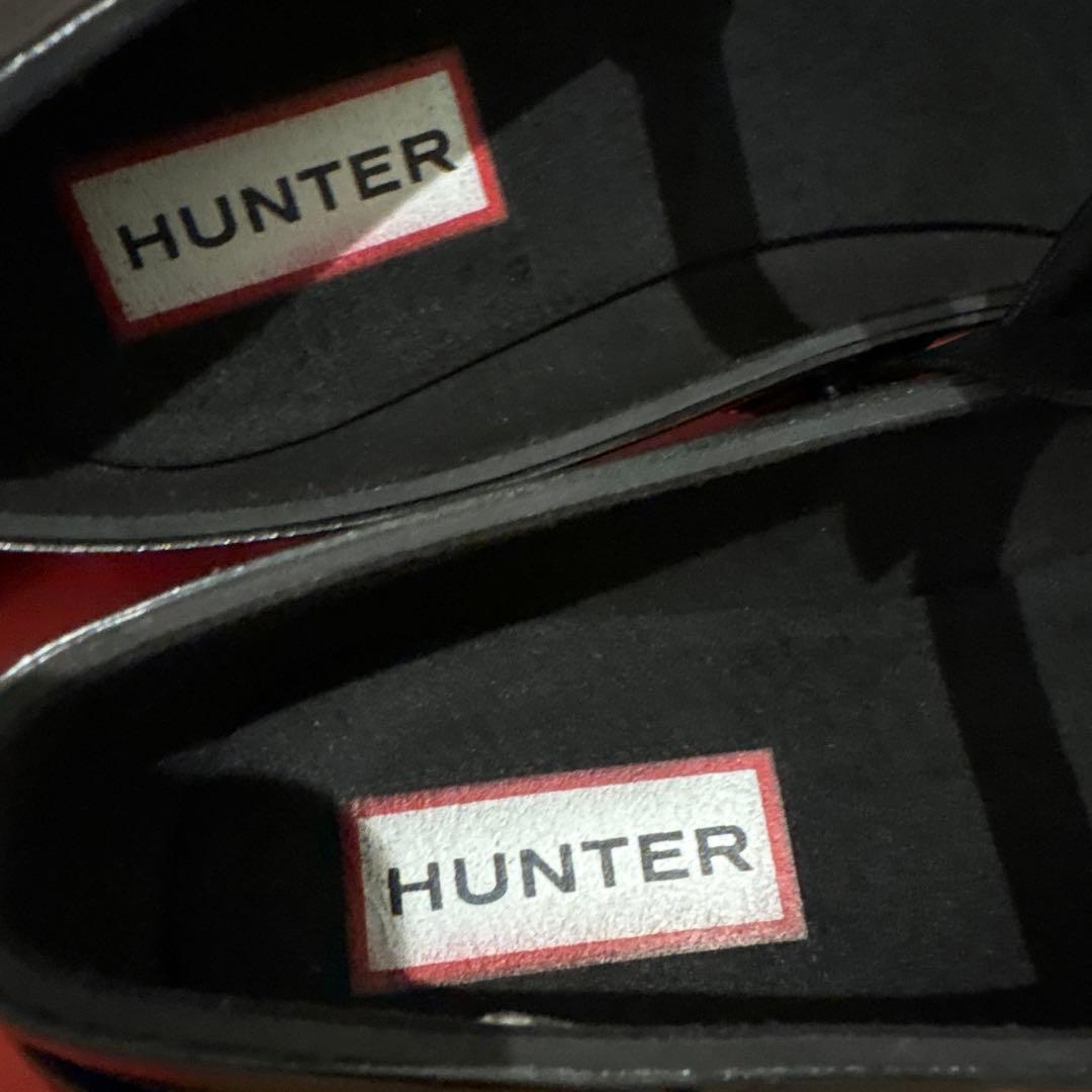 HUNTER ブラック メリージェーンシューズ グロス23cm UK4（箱あり）