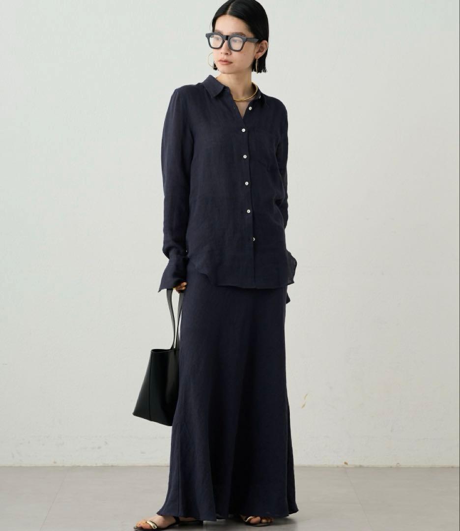 美品　ラウンジドレス　リネンマーメイドスカート