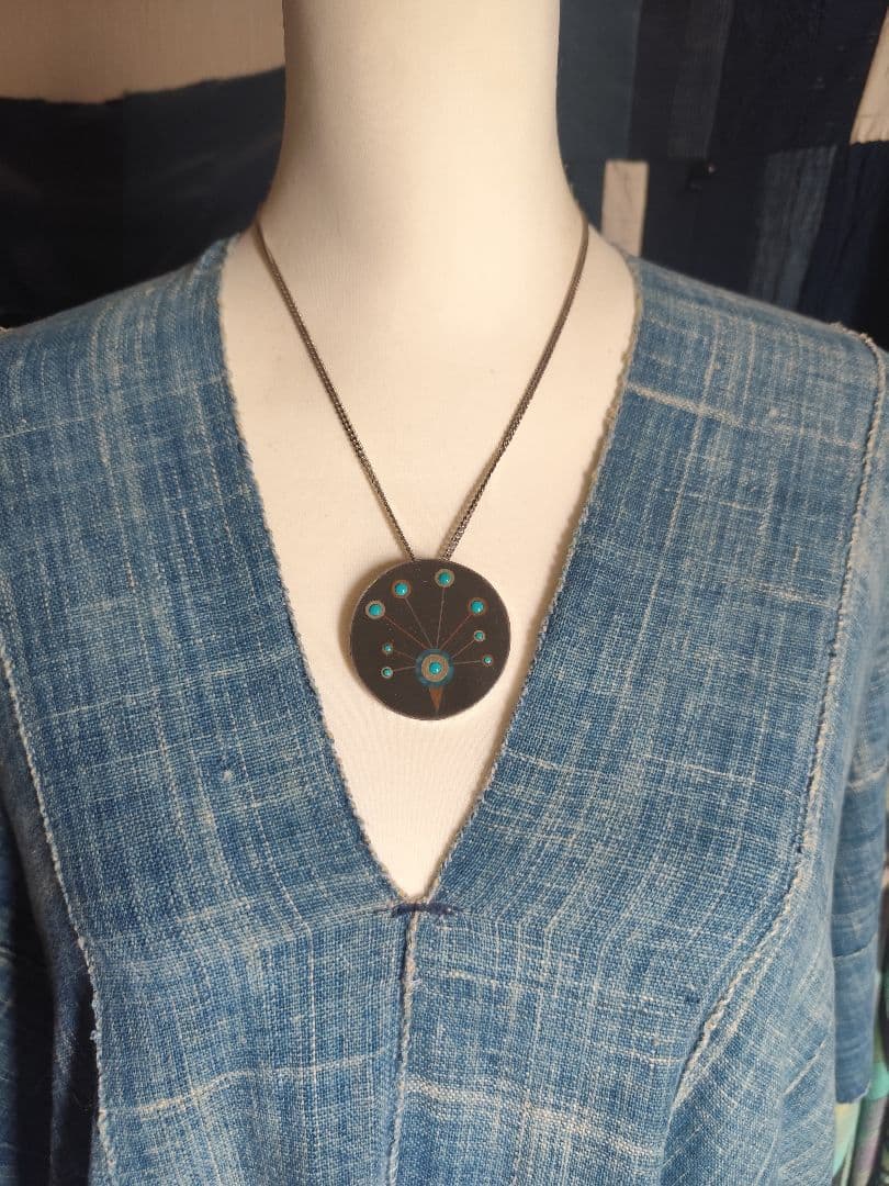 MexicanJewelry Marquetry Turquoise ペンダント
