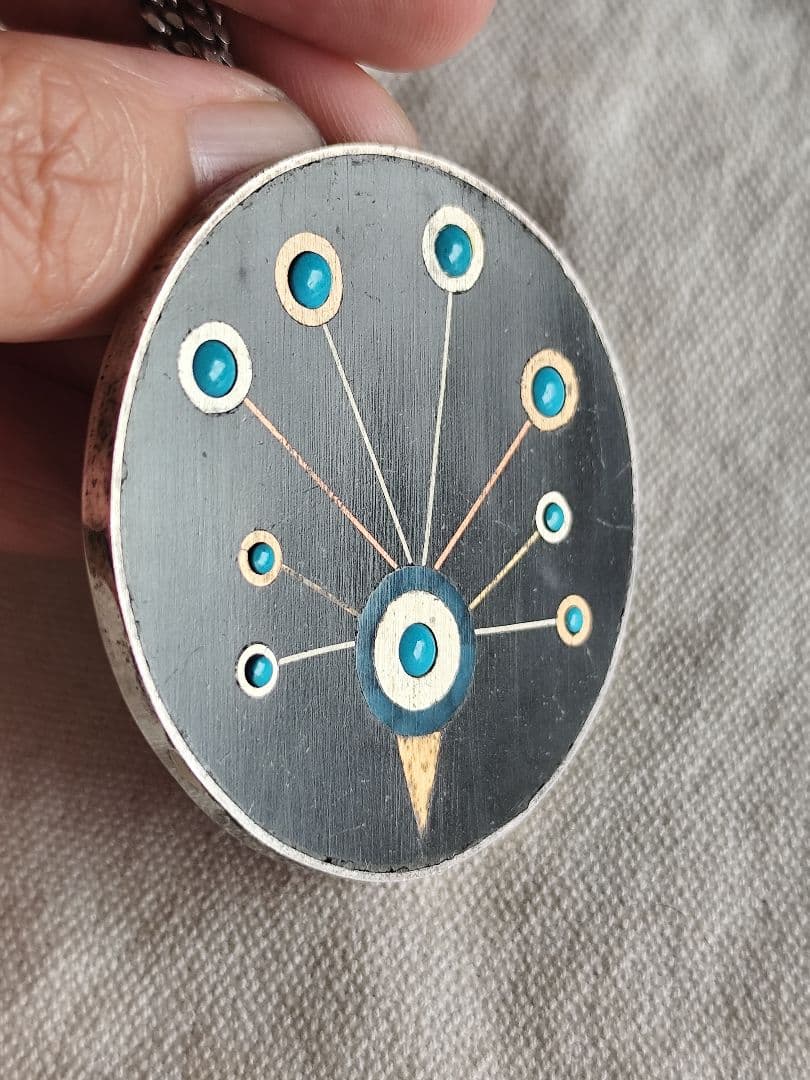 MexicanJewelry Marquetry Turquoise ペンダント