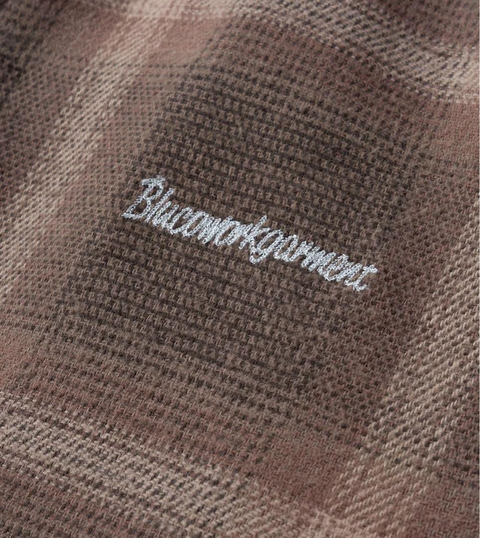 ブルコ　OMBRE CHECK BOMBER JACKET ブラウン　L