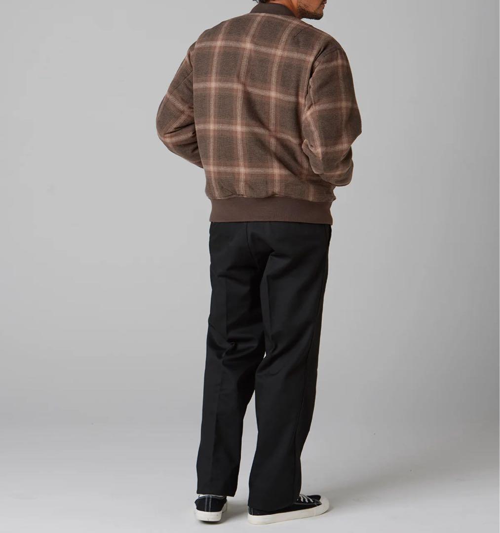 ブルコ　OMBRE CHECK BOMBER JACKET ブラウン　L