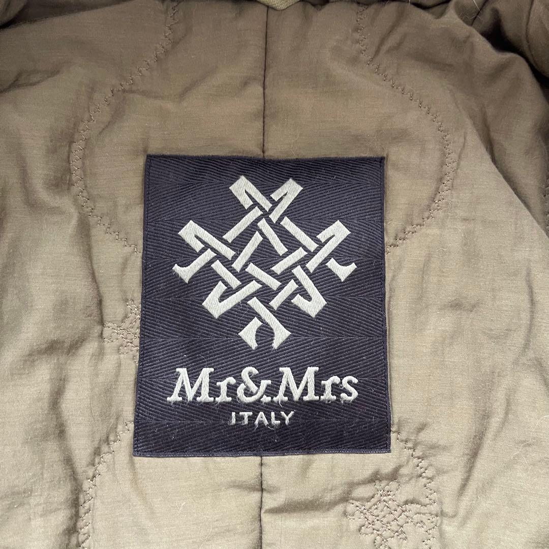 【美品】ミスターアンドミセス モッズコート ホワイトファー カーキ XS