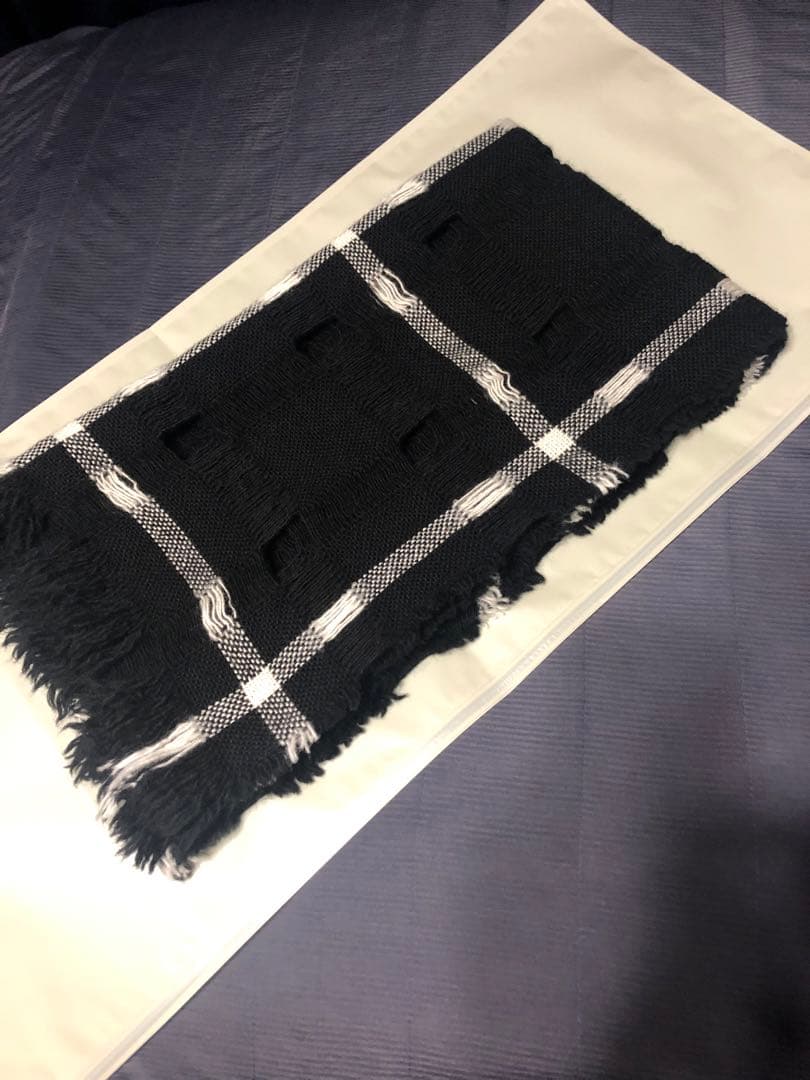 ヨウジヤマモト　ウール　チェック柄ストール　美品　yohji