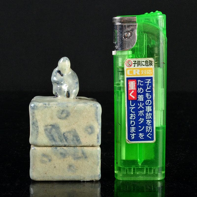 茶道具　染付　有馬筆写　香合　書付箱　C　R4424