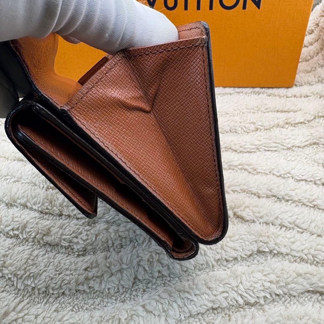 【美品】ルイヴィトン モノグラム M61652二つ折り財布 Wホック
