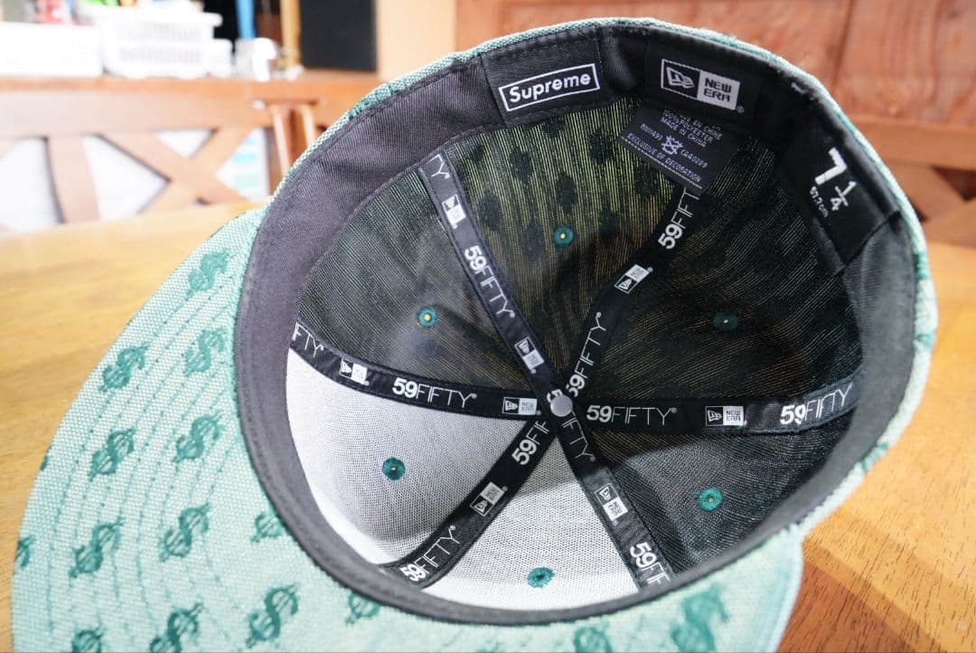シュプリーム モノグラムボックスロゴ NEW ERA 57.7cm グリーン系