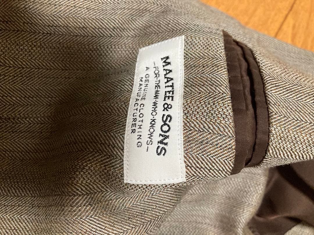 maatee&sons ダブル テーラードジャケット ウール ヘリンボーン