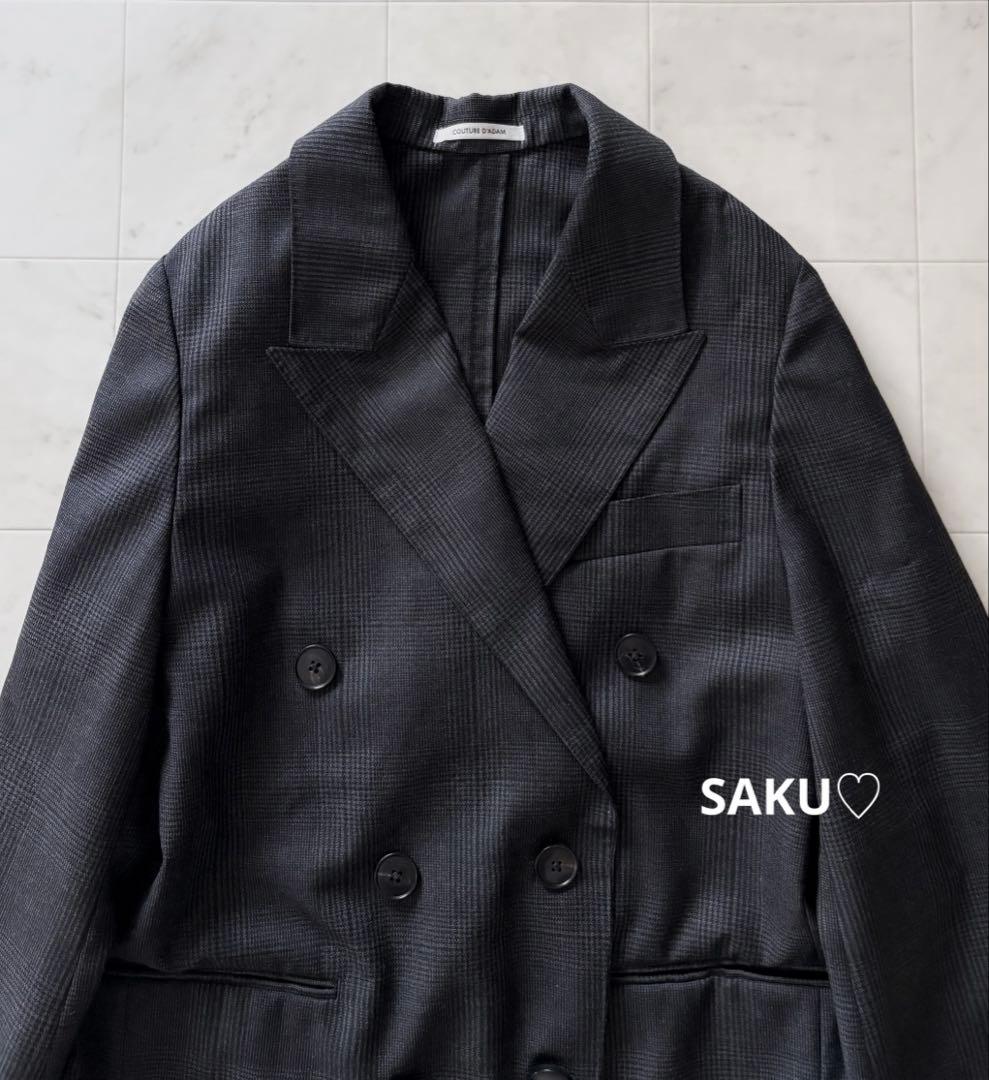 定価7万 COUTURE D'ADAM グレンチェックダブルジャケット 36
