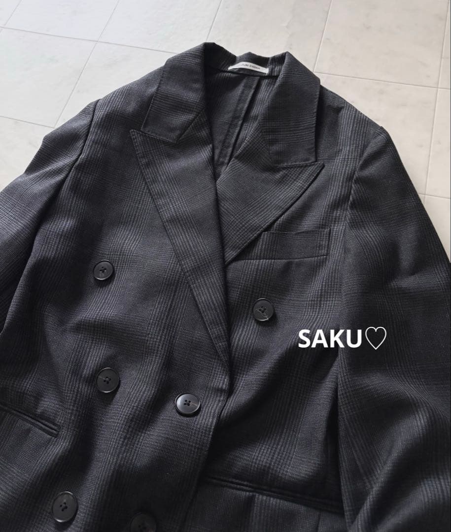 定価7万 COUTURE D'ADAM グレンチェックダブルジャケット 36