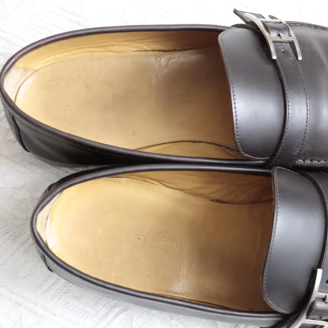 エルメス　アピ　H金具　モカシン　レザーシューズ　ビジネスシューズ