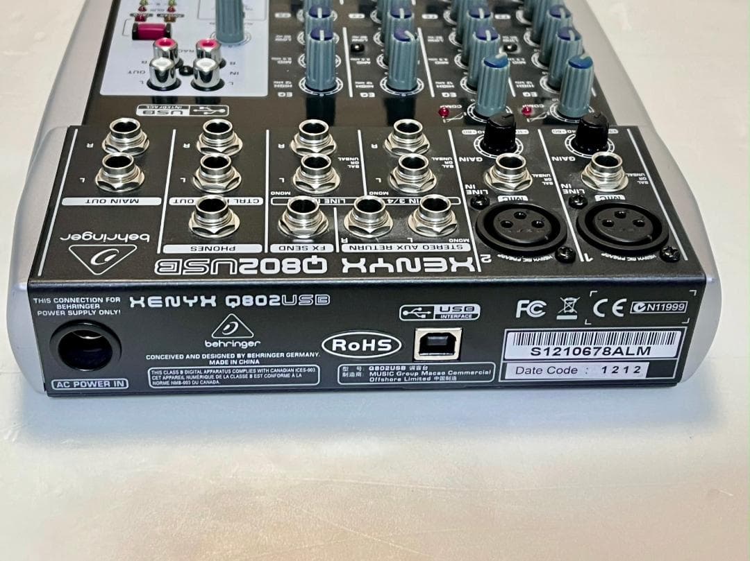BEHRINGER Q802USB 8ch USBオーディオ内蔵ミキサー