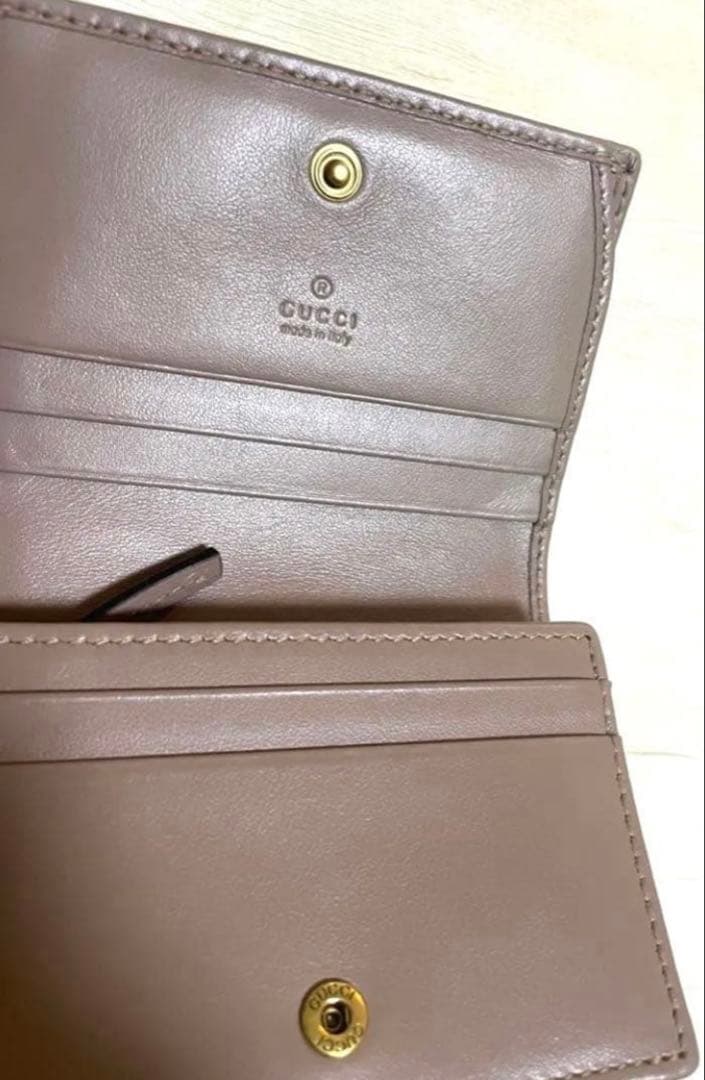 GUCCI 財布　GGマーモント　ピンク　ピンクベージュ