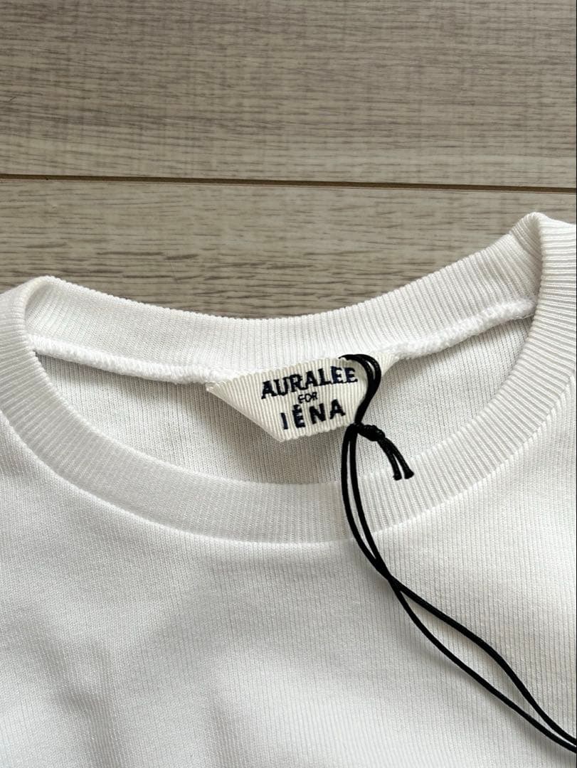 【新品】AURALEE for IENA 別注 LUSTER リブ Tシャツ　白