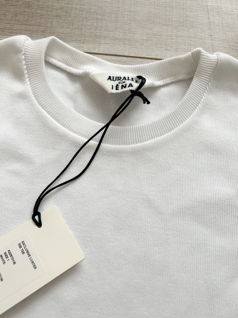 【新品】AURALEE for IENA 別注 LUSTER リブ Tシャツ　白