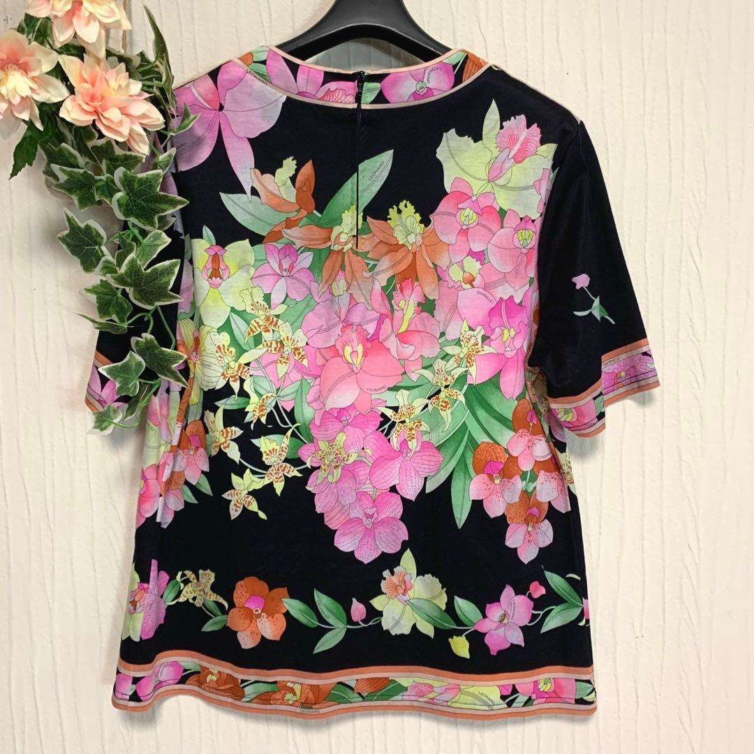 専用♡LEONARD【大きいサイズ：LL/トリム/花柄◆カットソー/Tシャツ】