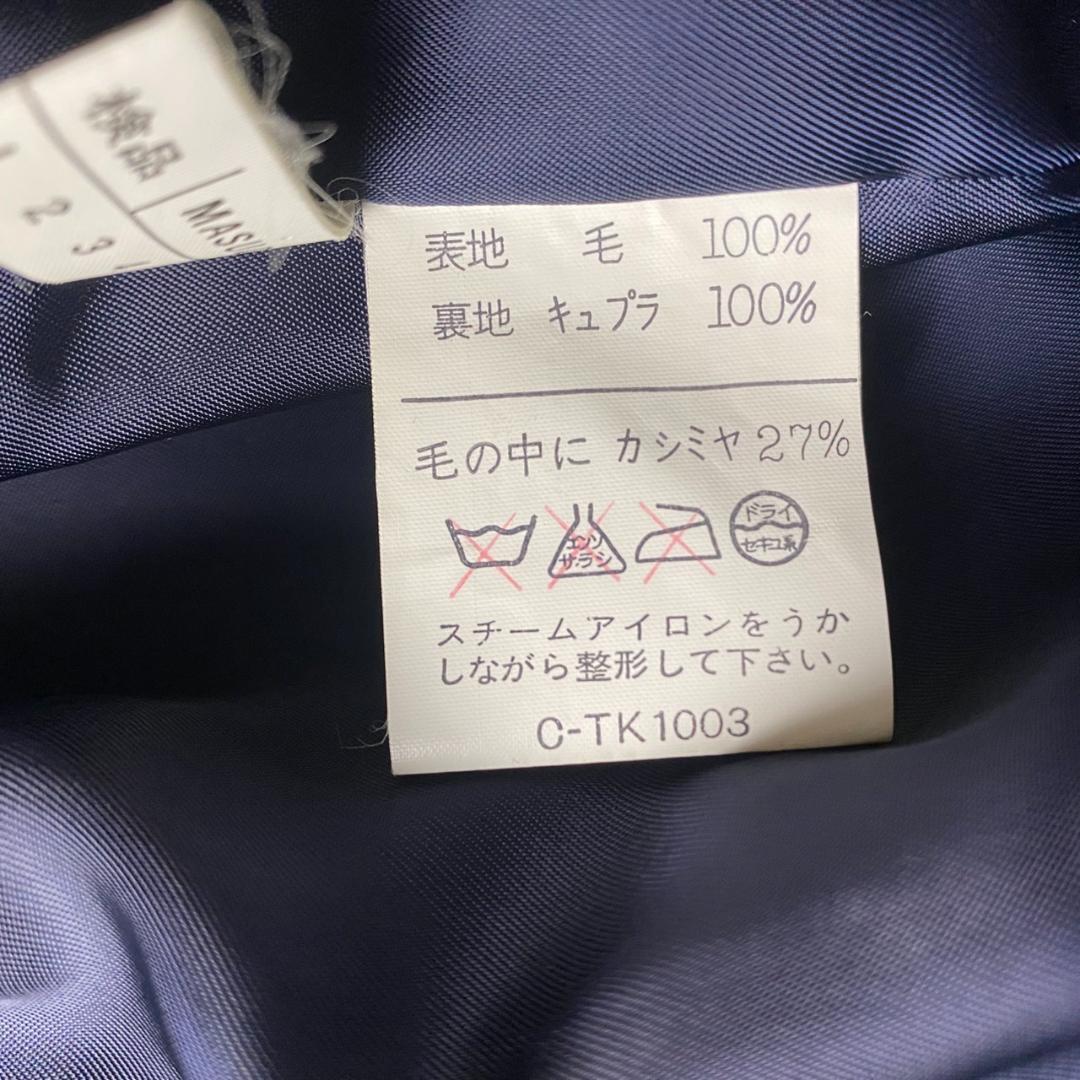 美品　レリアン　カシミヤ　ケープ　トレンチコート　グレイッシュネイビー　Mサイズ