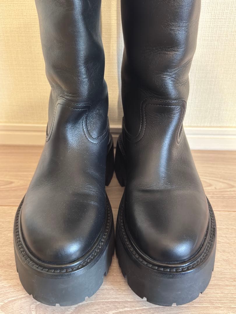 極美品 セリーヌ ローグブーツ 黒36.5