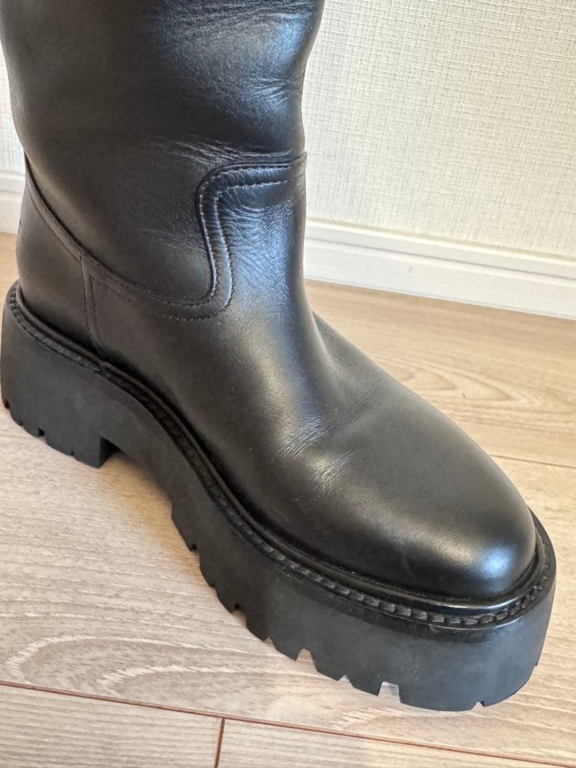 極美品 セリーヌ ローグブーツ 黒36.5