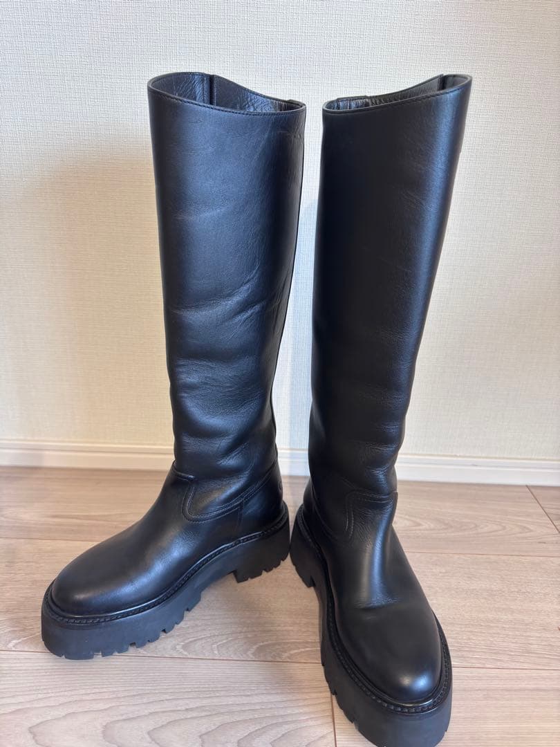極美品 セリーヌ ローグブーツ 黒36.5