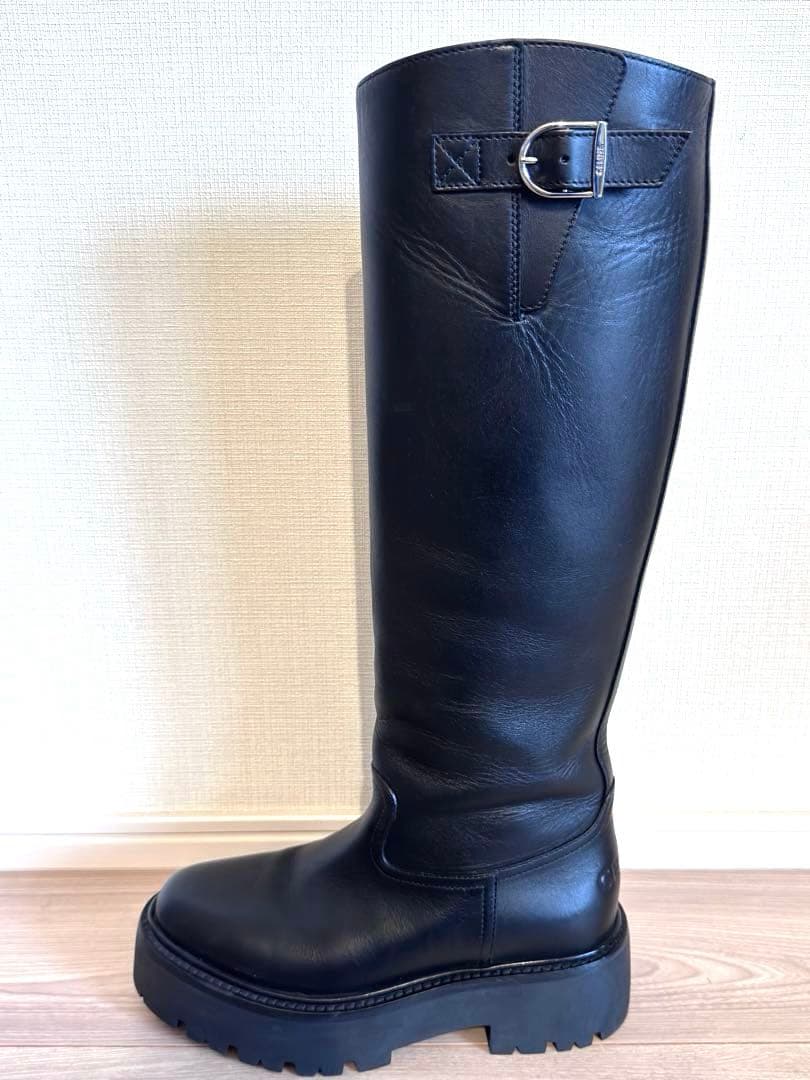 極美品 セリーヌ ローグブーツ 黒36.5