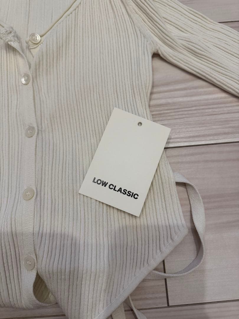 LOW CLASSIC ニットラップカーディガン アイボリー