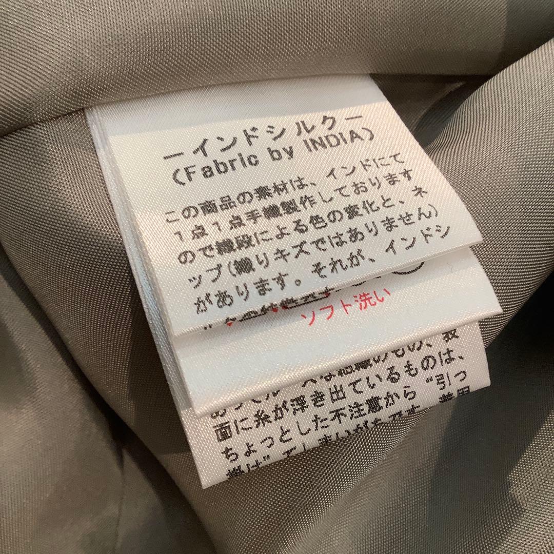 Rene ルネ　花柄　インドシルクワンピース　グレー　サイズ36