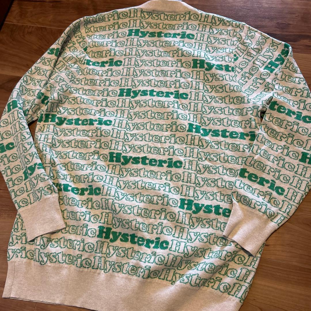 新品　未使用　タグ付　ヒステリックグラマー　総柄　ジャカードカーディガン 緑