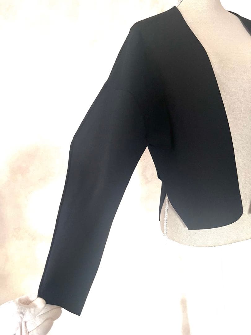ENFOLD DOUBLEFACE CARDIGAN ビスコース　黒　サイズ38