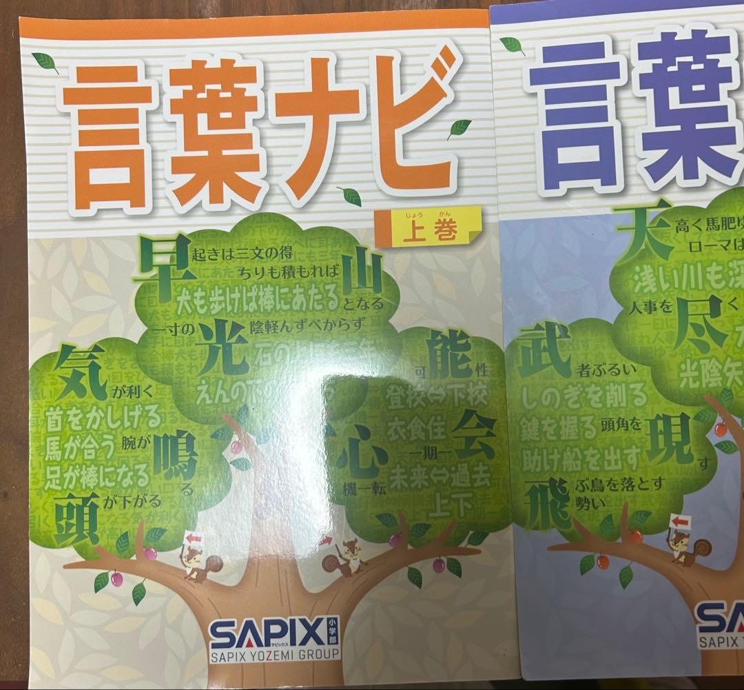 ⑳ゆ　サピックス　言葉ナビ 上巻・下巻セット SAPIX 未使用あり