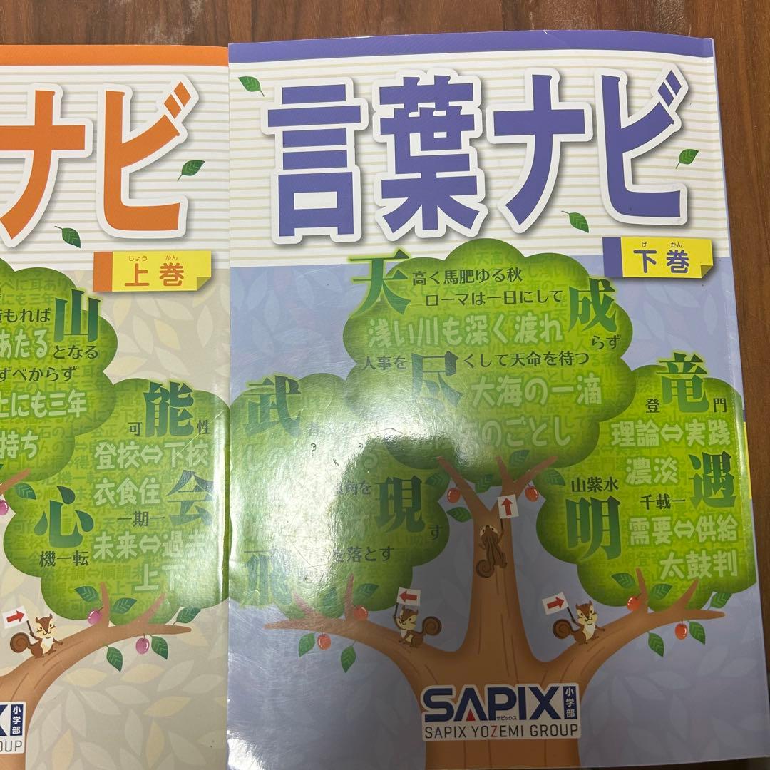 ⑳ゆ　サピックス　言葉ナビ 上巻・下巻セット SAPIX 未使用あり