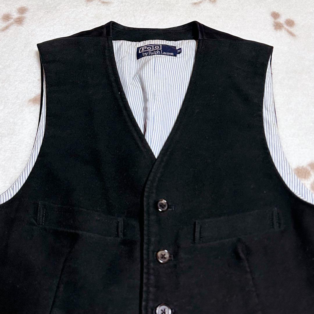 ポロバイラルフローレン ベスト ジレ ストライプ ボタン コットン 90s M