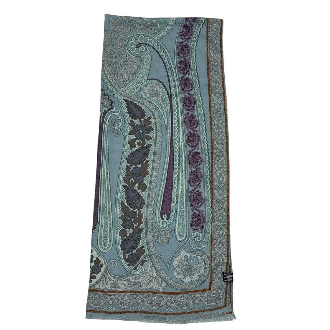 【美品】ETRO エトロ シルク ペイズリー イタリア 大判ストール スカーフ