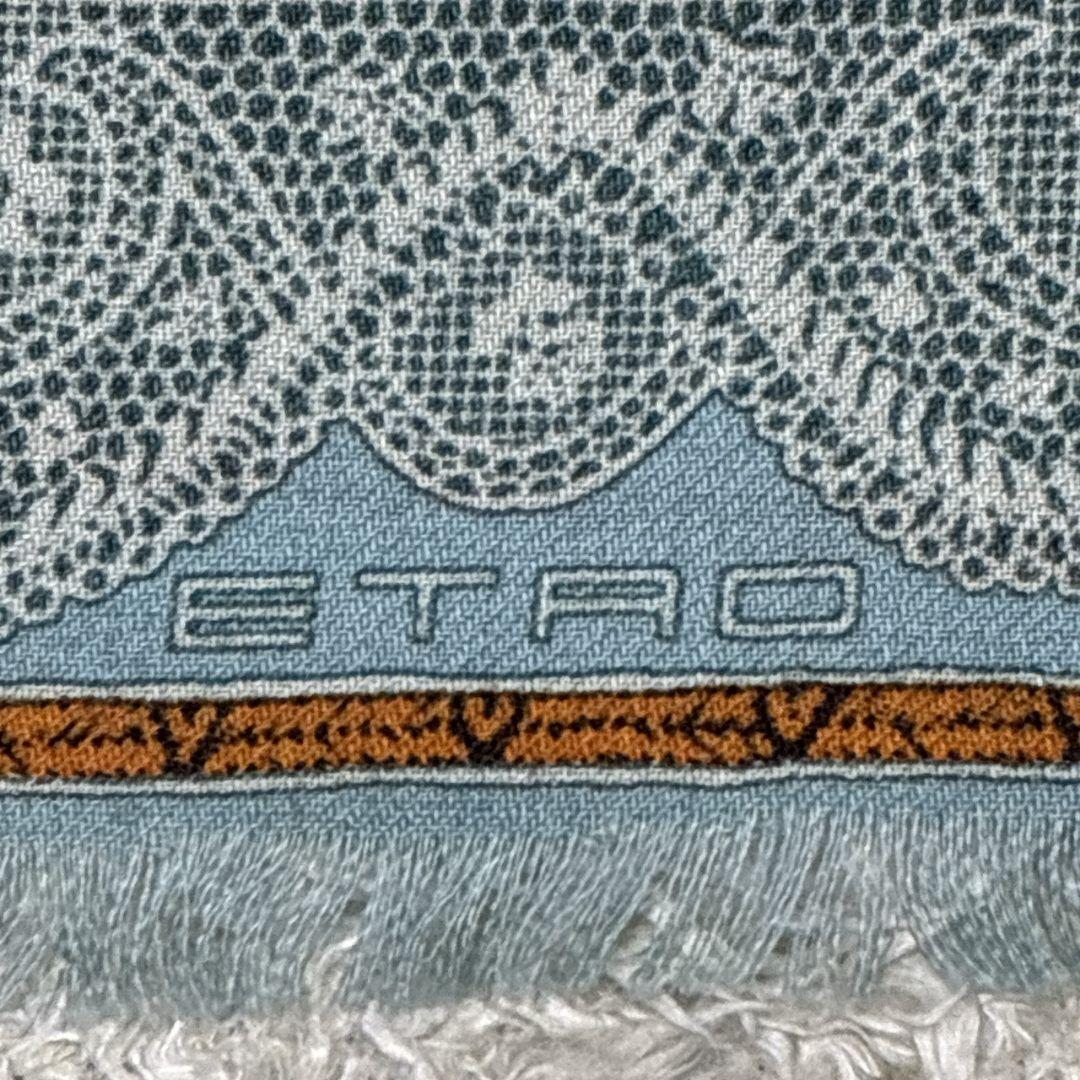 【美品】ETRO エトロ シルク ペイズリー イタリア 大判ストール スカーフ