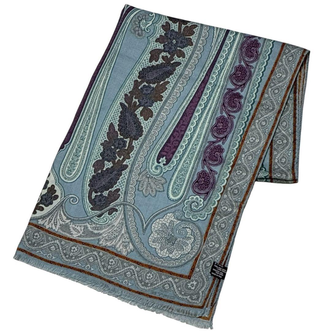 【美品】ETRO エトロ シルク ペイズリー イタリア 大判ストール スカーフ