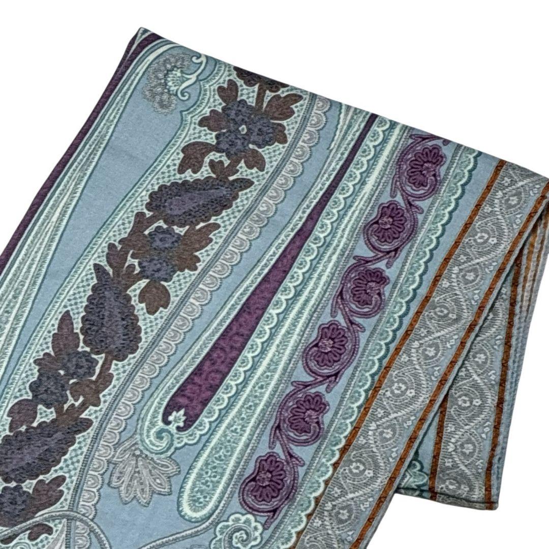 【美品】ETRO エトロ シルク ペイズリー イタリア 大判ストール スカーフ
