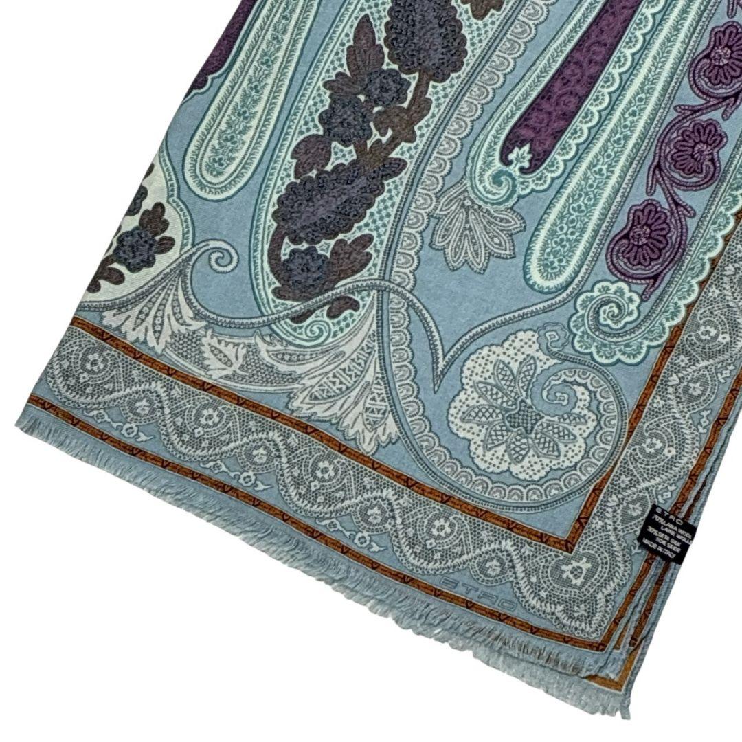 【美品】ETRO エトロ シルク ペイズリー イタリア 大判ストール スカーフ