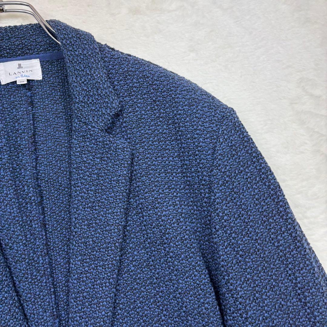 極美品　LANVIN ネイビー ニット　カーディガン　テーラードジャケット　近年