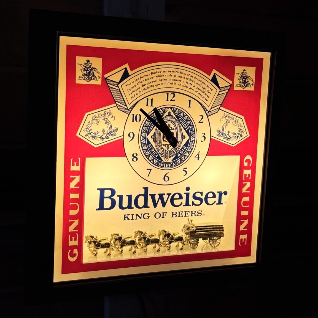Budweiser バドワイザー ビンテージ 時計 壁掛け時計 ライト ビール