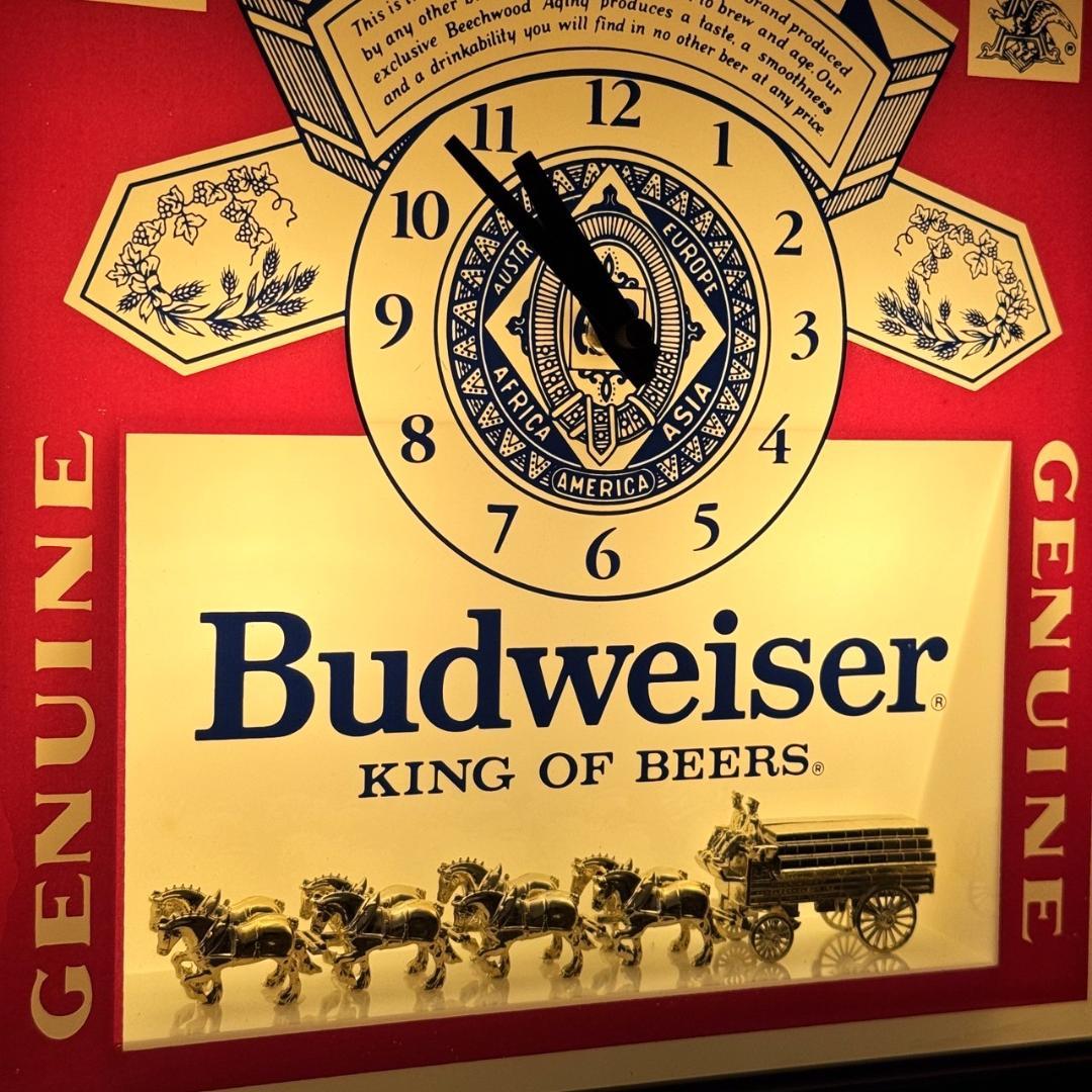 Budweiser バドワイザー ビンテージ 時計 壁掛け時計 ライト ビール