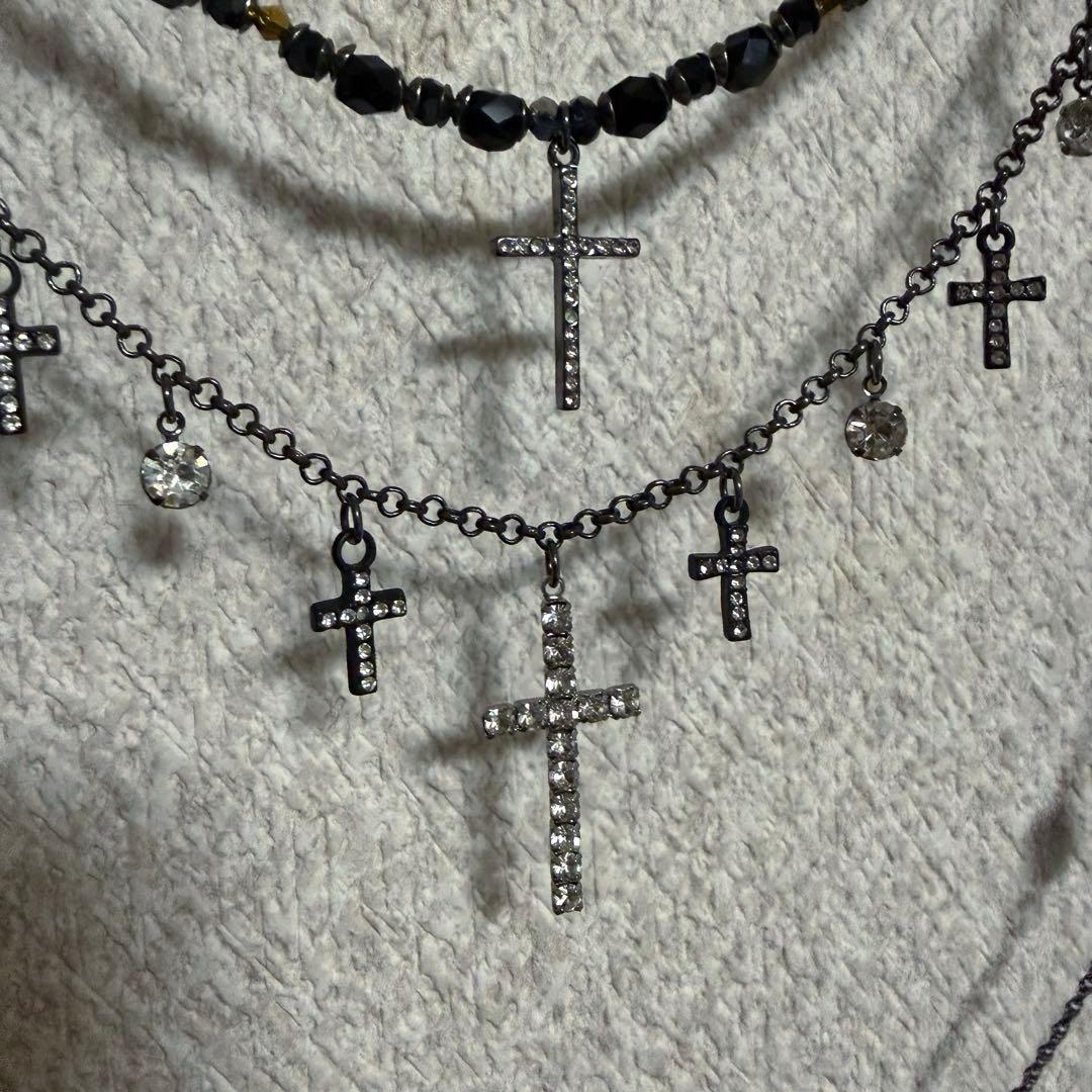 CIVARIZE 5連ネックレス 十字架 Y2Kグランジ お兄系 gunda