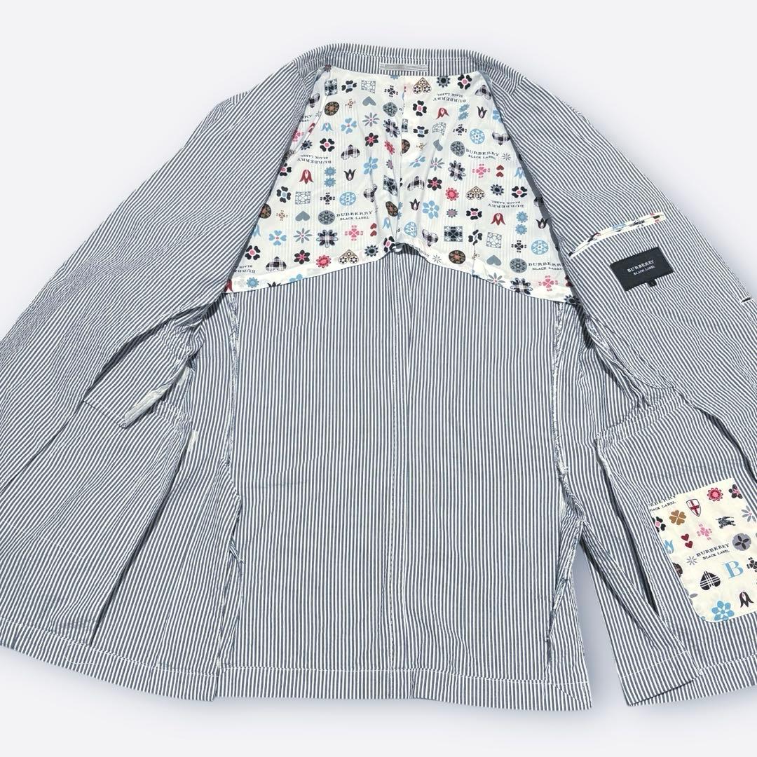 【美品】バーバリーBURBERRY BLACK LABEL ストライプジャケット