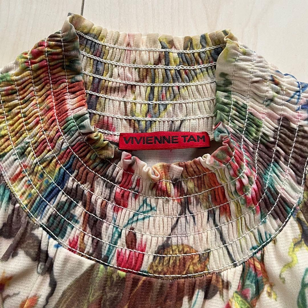 VIVIENNE TAM ヴィヴィアンタム 花柄 パワーネット ワンピース