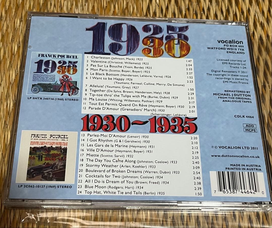 Franck Pourcel 1925-1930&1930-1935 輸入盤CD