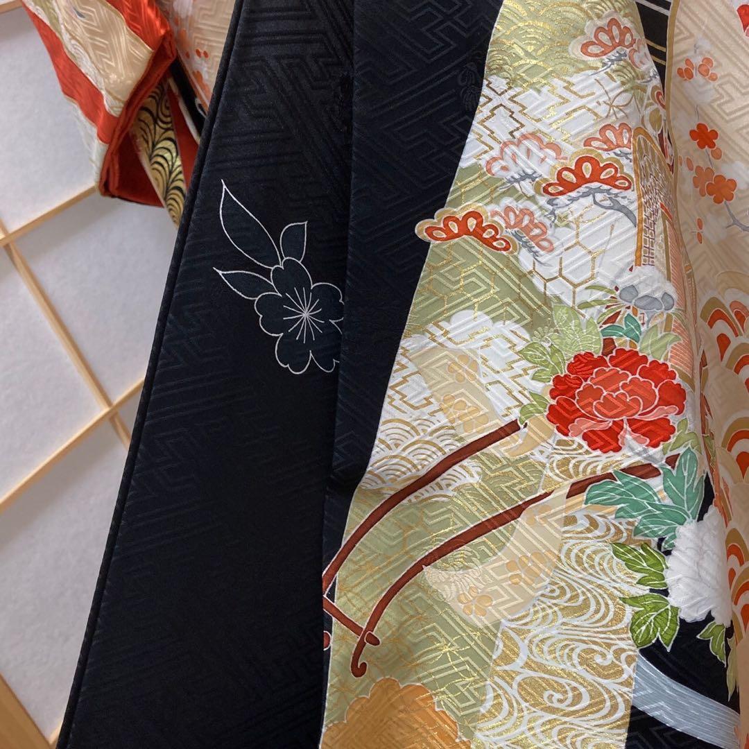 ［9171］振袖 4点セット 駒刺繍 成人式 卒業式 正絹 着物 袷 赤 晴れ着