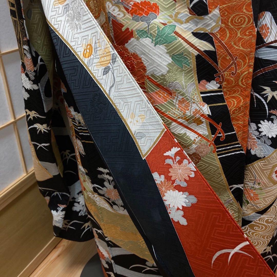 ［9171］振袖 4点セット 駒刺繍 成人式 卒業式 正絹 着物 袷 赤 晴れ着