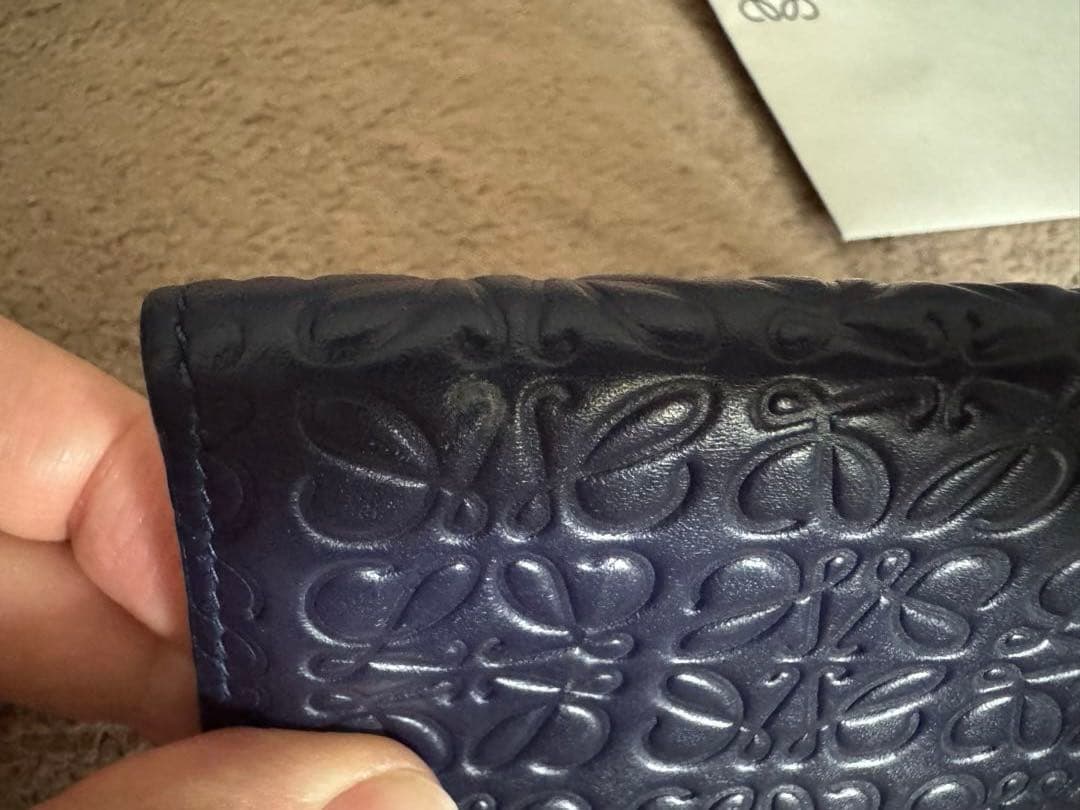 LOEWE ネイビー レザー 名刺入れ