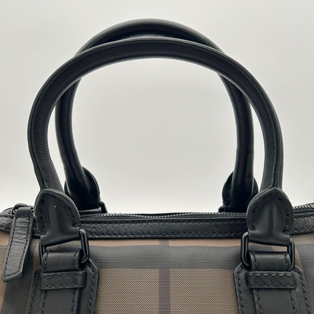 BURBERRY バーバリー ミニボストンバッグ チェック ブラウン 保存袋付き